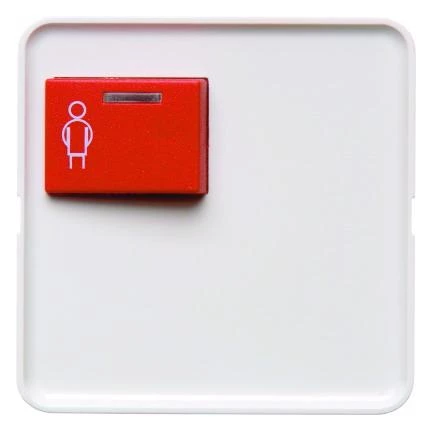  артикул 121649 название Berker Центральная панель с красной кнопкой вызова цвет: полярная белезна, с блеском Modul 2