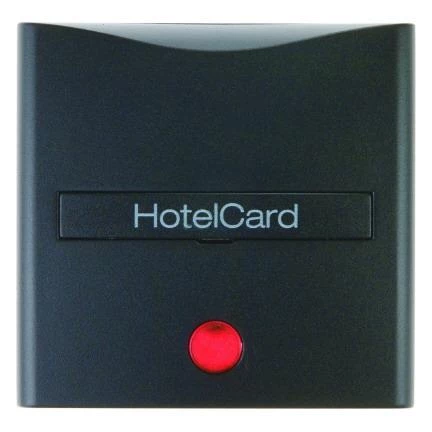  артикул 16401606 название Berker Hакладка карточного выключателя для гостиниц с оттиском и красной линзой цвет: антрацит, мато