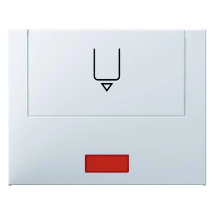  артикул 16417109 название Berker Hакладка карточного выключателя для гостиниц с оттиском и красной линзой цвет: полярная белез