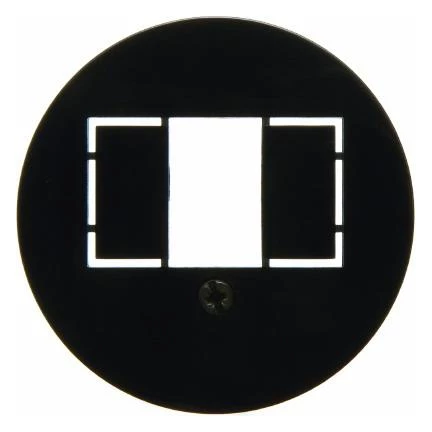  артикул 104001 название Berker Центральная панель для розетки TAE цвет: черный, с блеском серия 1930/Glasserie/Palazzo